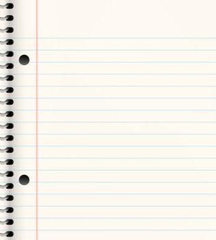nice image of a book of ruled or lined paper