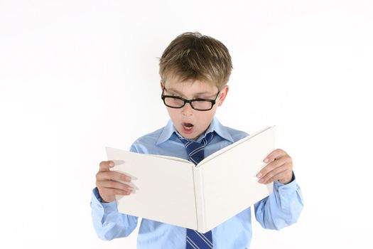 Student or child reading a book