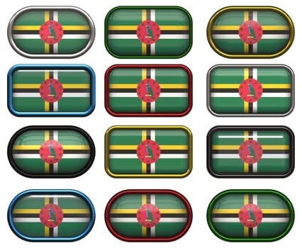 twelve buttons of the  Flag of Dominica