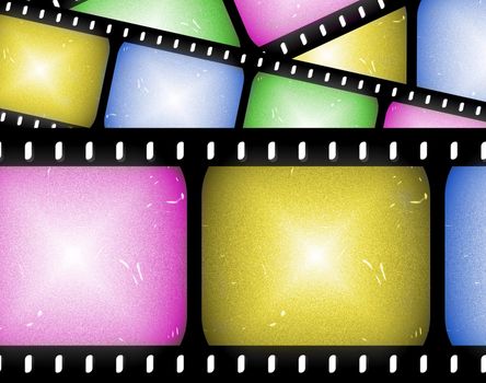 abstract composition of movie frames or film strip