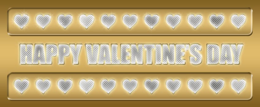 very bright bling style happy valentines banner