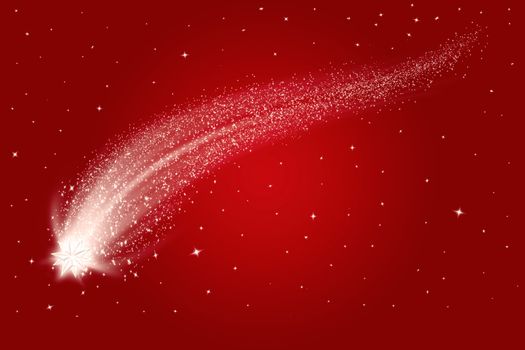 a great illustration of a shooting star in a starry sky