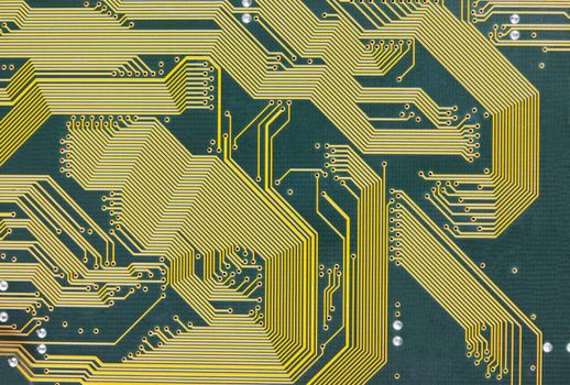 The electronic circuit board hi-tech green background