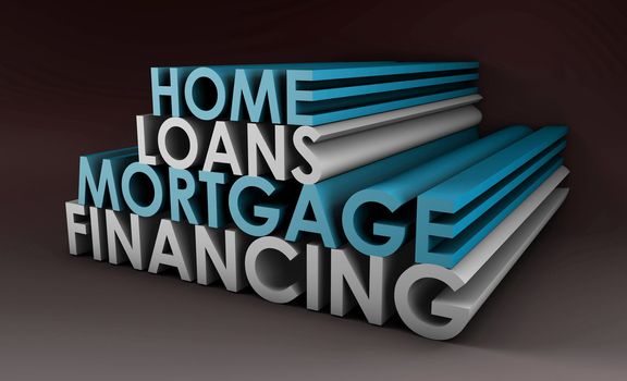 Home Loans Mortgage Financing Concept in 3d