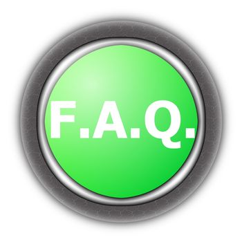 faq button for internet website isolated on white