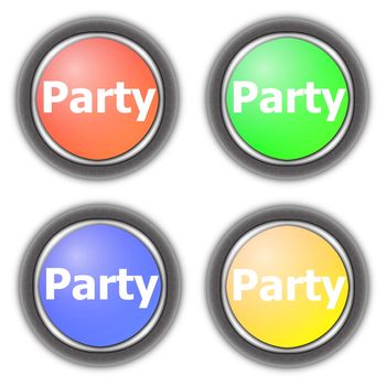 party fun button collection isolated on white background