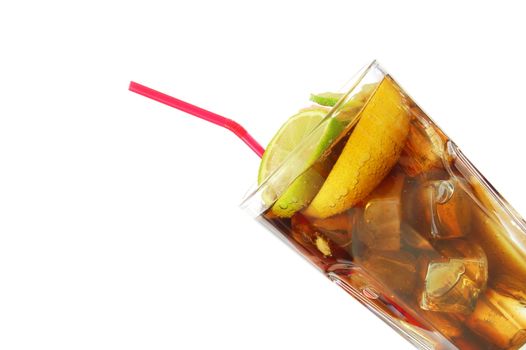 long island ice tea isolated on white background