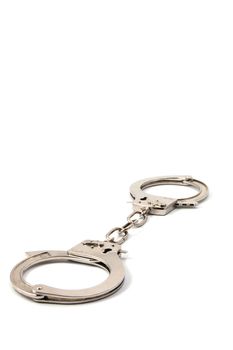 police handcuffs isolated on a white background