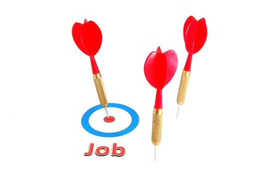 employment or unemployment concept with dart arrow