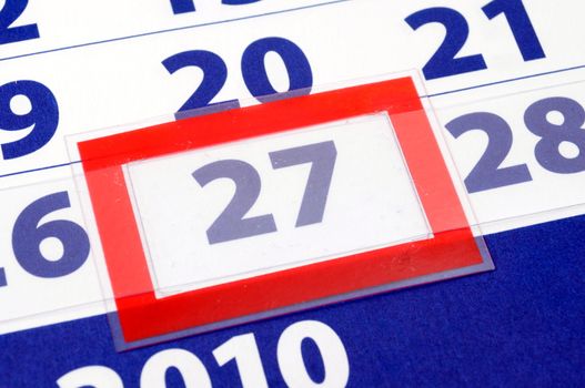 calendar date showing outrunning business time