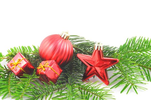 christmas holiday decoration with red and green colors