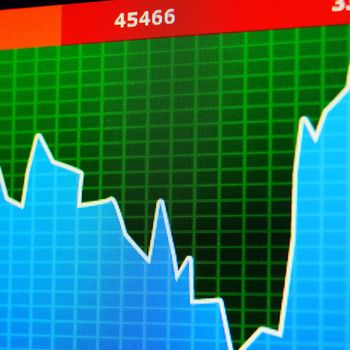 business data from the global world economy on screen