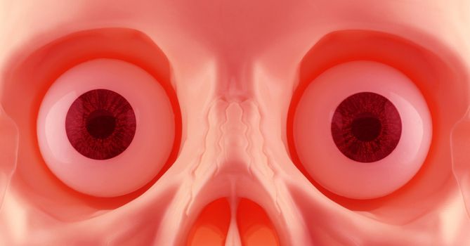 Skeleton eyes close up