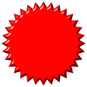 3d red seal isolated in white