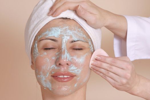 A female being pampered at the beauty spa