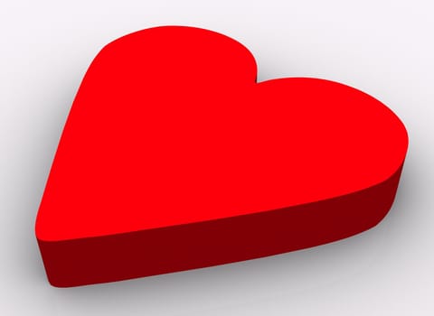 Red heart on white background
