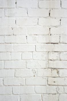 Background with old white painted brick wall