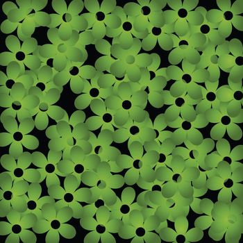 Abstract green flowers background