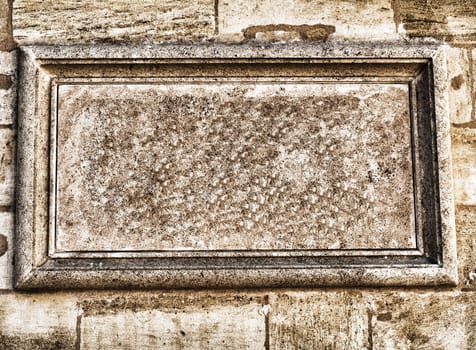 Vintage street sign on an old wall with copy space