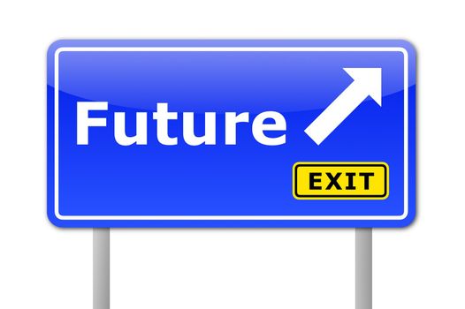future written on a road sign illustration showing time concept