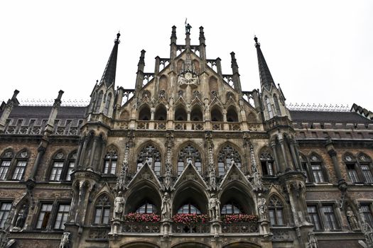 Close-up of the town-hall in Munich, Bavaria.