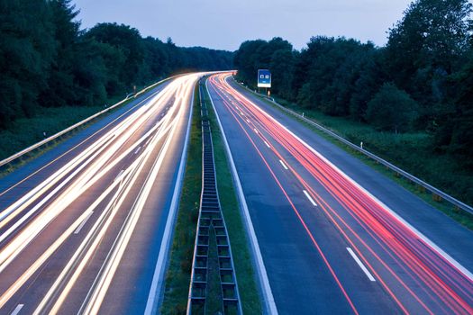 Cars speeding on highway