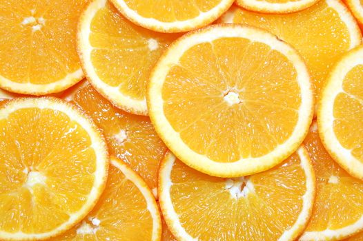 healthy orange fruit background with sliced oranges