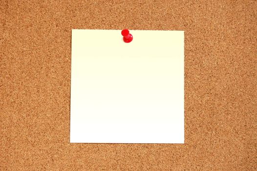 blank sheet paper with copyspace and pin on bulletin board