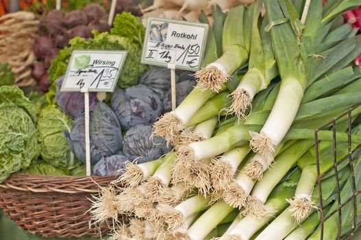 vegetables at a farmer market