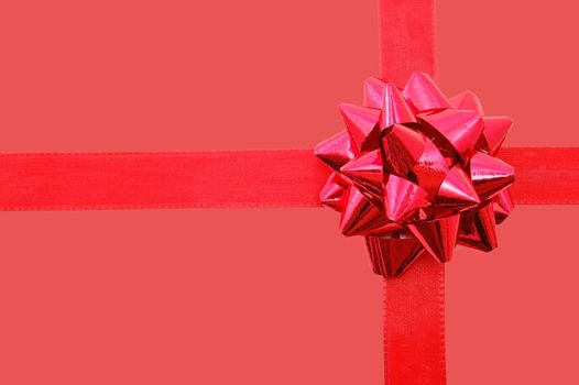 christmas gift with ribbon and copy space