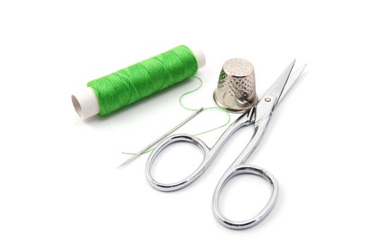 sewing kit isolated on a white background