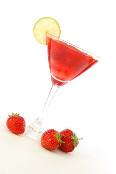 strawberry strawberry juice or cocktail drink on a summer party