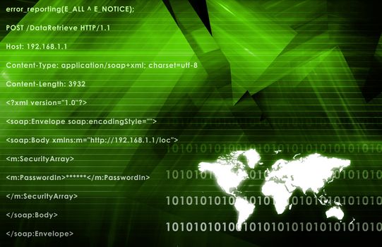 Worldwide Network Media in a Green Abstract