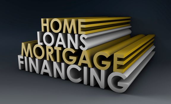Home Loans Mortgage Financing Concept in 3d