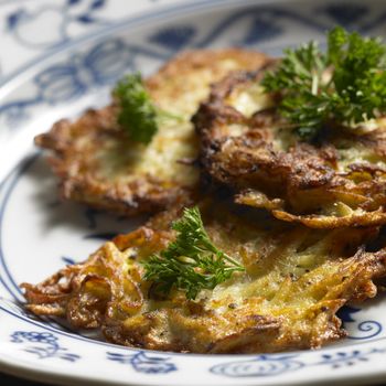 potato cakes with cabbage