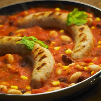 sausages with beans