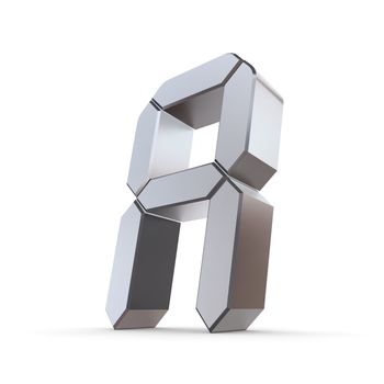 shiny 3d letter A made of silver/chrome - LCD look