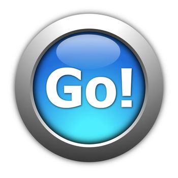 glossy go or start button for internet website