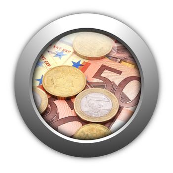 money internet button showing financial business success