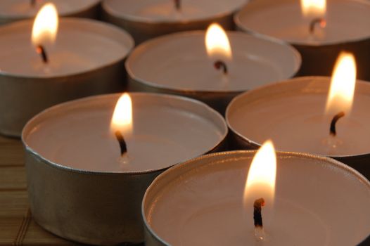 romantic candles showing wellness or zen concept