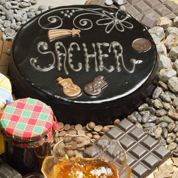 Sacher cake''s still life