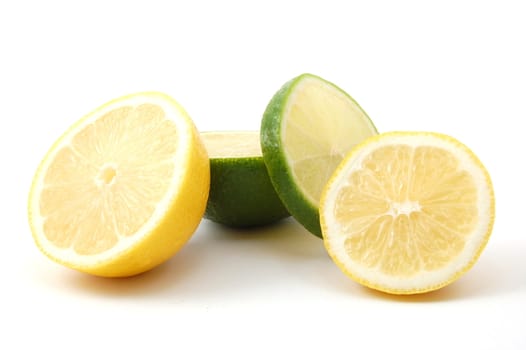 fresh lemon and citron fruits isolated an a white background