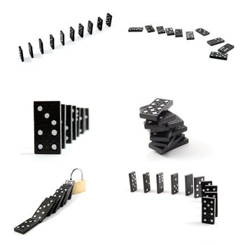 black domino collection isolated on white background