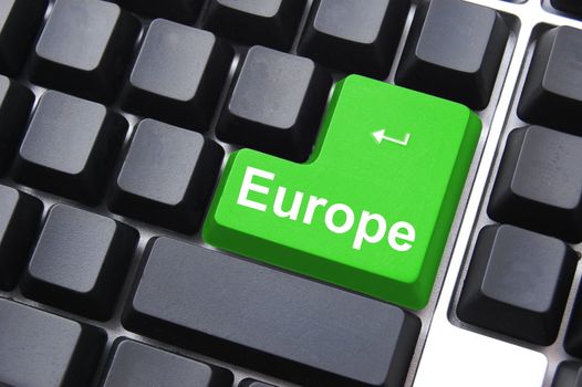europe button on a black computer keyboard