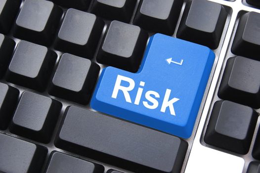 business risk management with computer keyboard enter button
