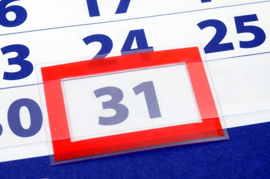 date of today shown by calendar with red pointer