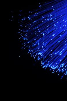 blue fiber optic on from computer network