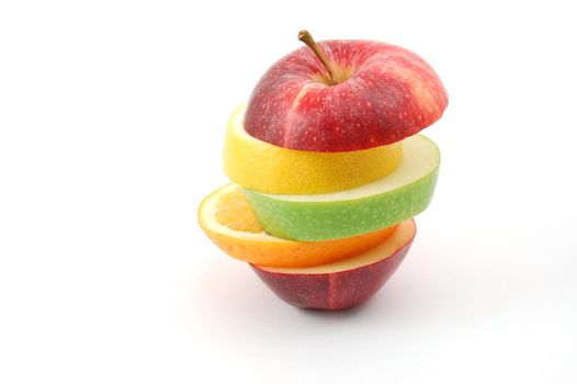 fresh fruits isolated on a white background