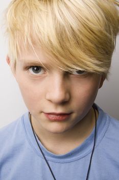 young blond caucasian boy portrait