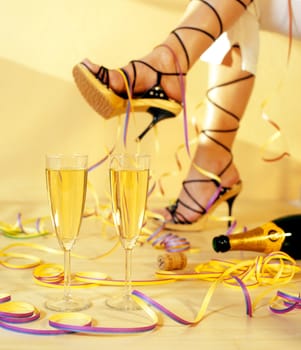 woman with champagne